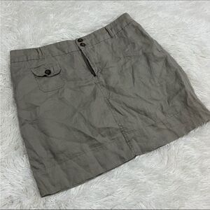 Cynthia rowley khaki linen skirt 12‎